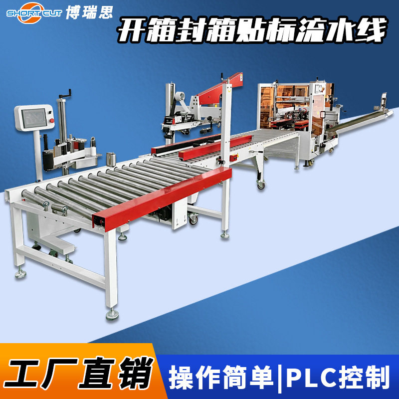 全自动工字型四角边封箱打包机图片