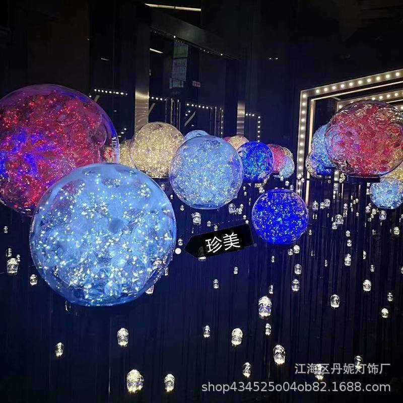 led圆景球芦苇灯铜灯球球庭丝院观灯户外装饰灯草圆球芦苇地中落