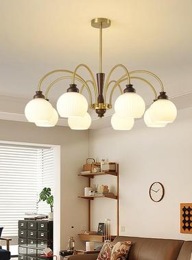 新中吊灯客主灯实木大厅气复古灯具厅日式卧室书式房83651灯餐中