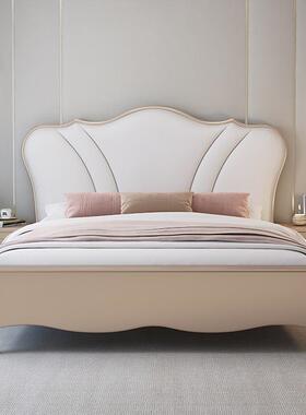 美式奢实木床19337简约皮床主卧1.欧8米双人.床轻15米式软靠公主