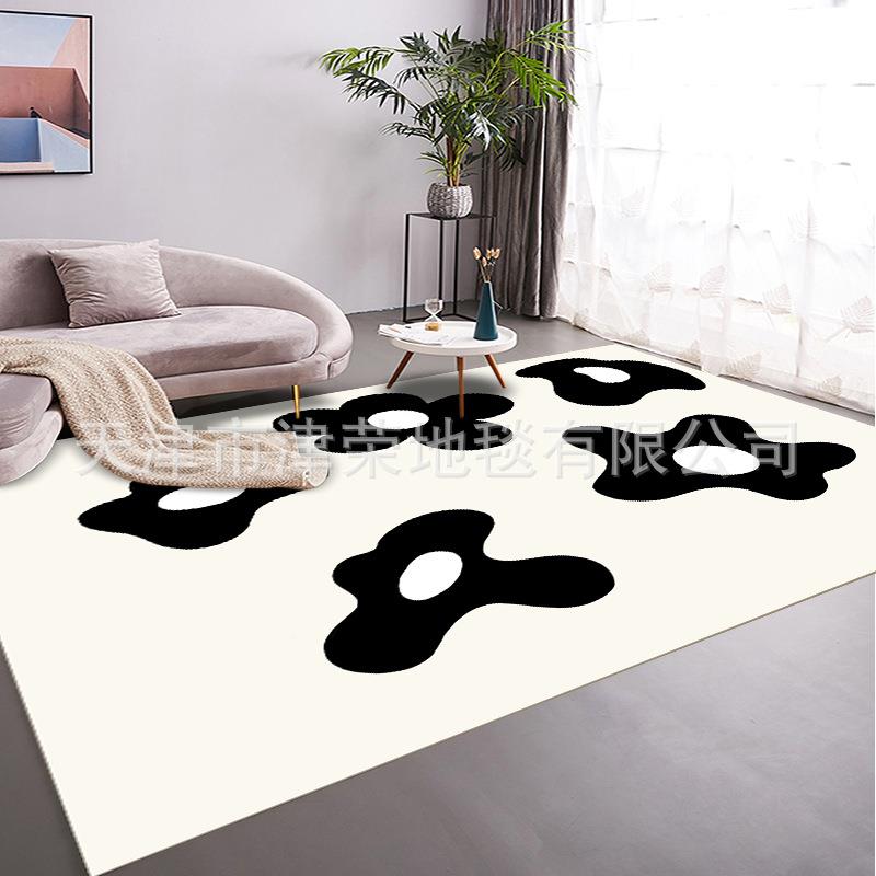 现代无品牌/垫简厅约抽列象系地毯全铺客沙发茶几子吸水耐脏防滑