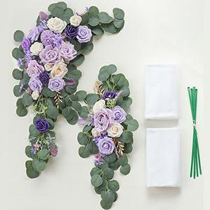 AL_MM-08拱门纱仿真婚礼装饰三件套帷花幔雪纺迎宾花排水花厂家直