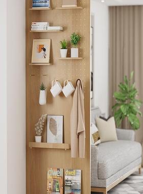 可定洞洞板屏隔断风墙简约现厅代客玄关入户金属衣柜遮挡实木9449