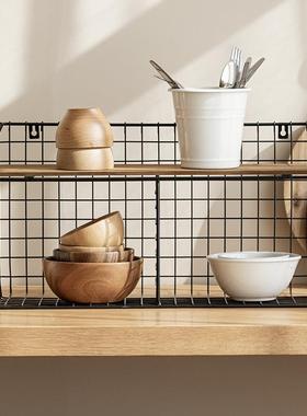 QHSA9L铁架艺双层墙上置物架落地厨房调料收层纳多书桌面储物架子