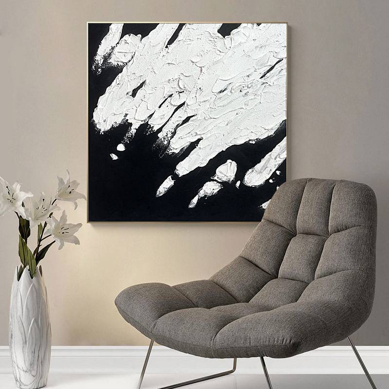 手绘肌理大幅抽象油画客厅沙发背景餐厅卧室画书房装饰画画廊挂画图片