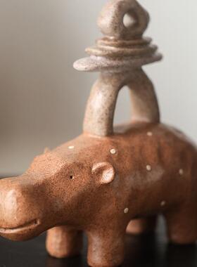 创意树脂手工动物博品古架摆件SZ640复古客厅玄关柜酒摆设居饰家