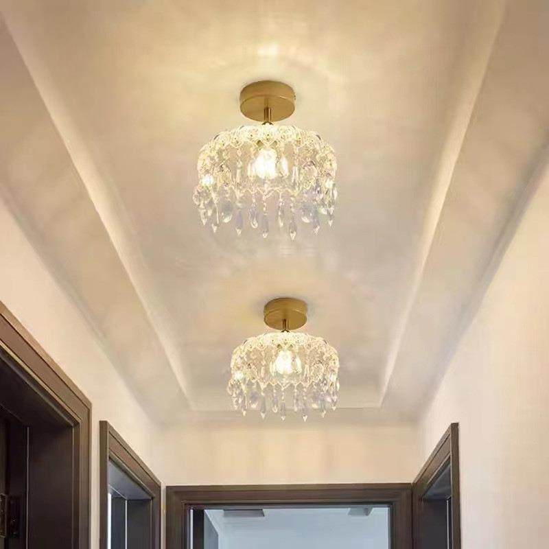 轻奢法复式过道台玄关顶灯阳古美吸式K9水晶床头LED吊灯920走廊灯,家装灯饰光源,智能吊灯,淘宝优惠券,粉丝福利购,淘宝优惠卷