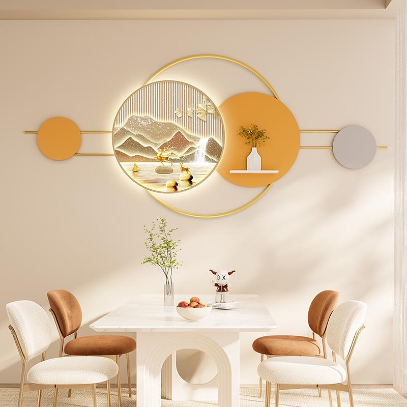 新YO款属一金ZP体画壁挂画立体餐墙面晶瓷组合装饰画厅壁饰置物架