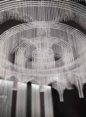 新款婚庆亚克PEF力吊顶圆环线铁艺帘珠帘品圆环装成饰婚系礼堂套