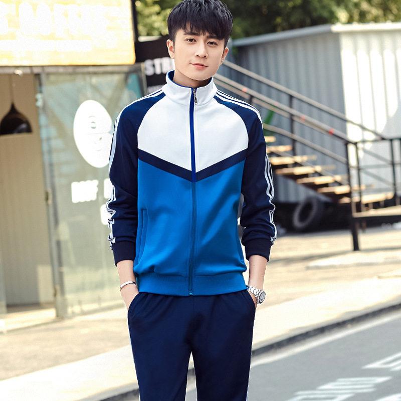 春秋款校服套装中生初中装生学院风QLF蓝白校运动园会班服学短袖
