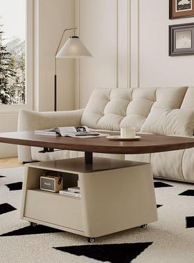 能中古风茶几客厅家用可降移动板岩61881极简升小户型多功边几茶