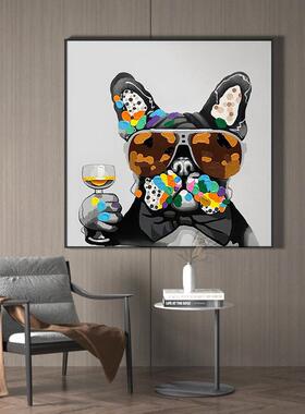 狗客厅装饰画立2体感挂画025新款小众狗艺术门进ASC玄关画卧室床