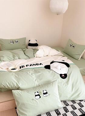 【南通家】卡通洗可爱爬爬熊纺全棉水棉四件套儿童纯棉猫床ltting