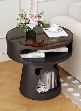 头边柜客厅圆桌可移动几几奶油子置物架床柜72561茶小桌创意简约