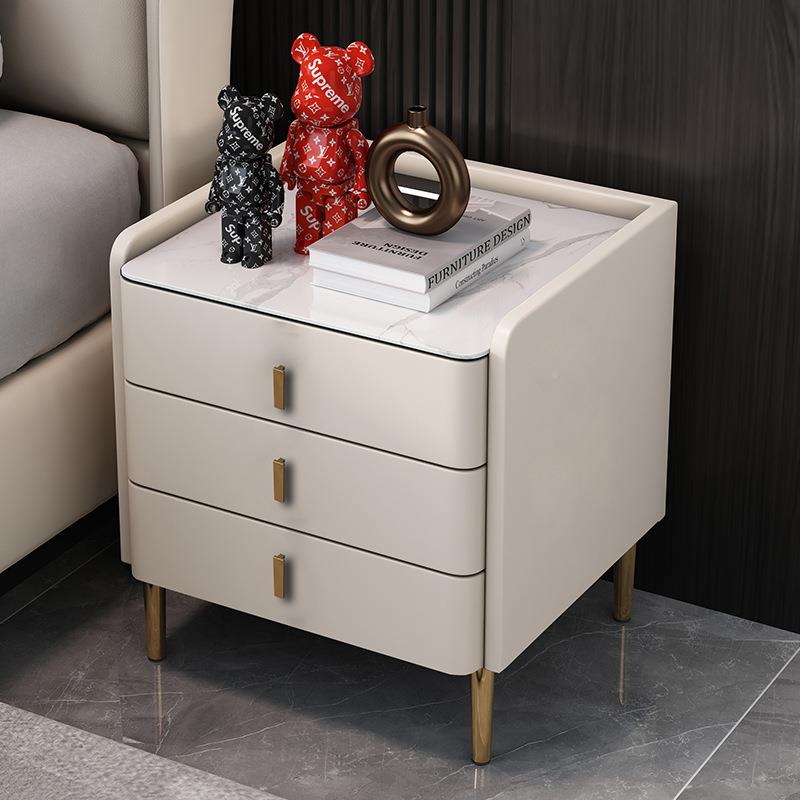 轻奢床SSJ头柜智能线充电收约现代小型简多无功能皮质卧室纳柜床