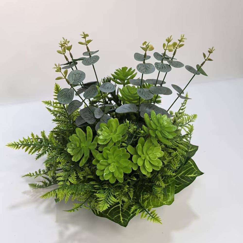 跨境爆款桌面装植饰绿色物造植物仿人真多树肉5888仿真花茶果盆栽