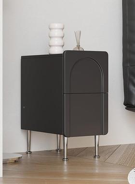 超窄床头奶柜221112现简约实木小型夹床头柜油风卧室迷你柜缝代子