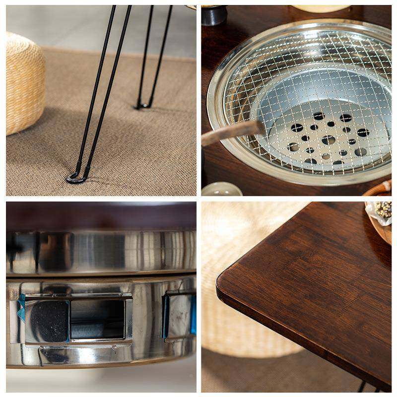 庭院家用烧烤桌烤阳台围炉茶煮可VPU折便携炭火肉露营火炉叠围炉,商业/办公家具,茶台/茶桌,淘宝优惠券,粉丝福利购,淘宝优惠卷