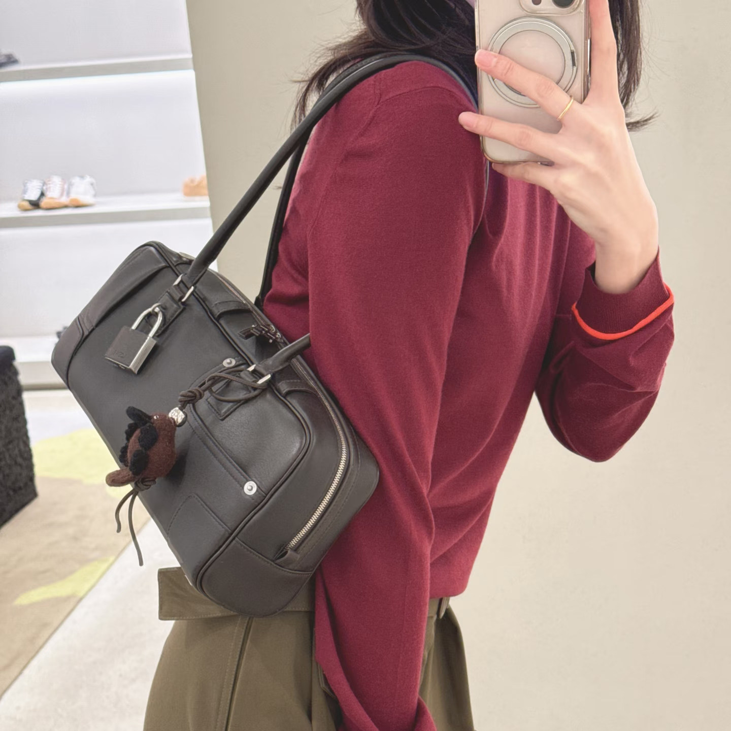 【画颜】复古腋下法棍女包锁扣小熊挂件波士顿amazona31保龄球包,箱包皮具/热销女包/男包,腋下包,淘宝优惠券,粉丝福利购,淘宝优惠卷