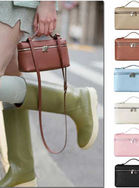 2024新款真皮女包牛皮单肩斜挎手提小方包时尚百搭休闲LP19饭盒包