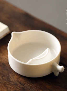 问心堂墨碟白墨盒带盖笔搁笔掭白色简易砚台墨池书法国画专用文房