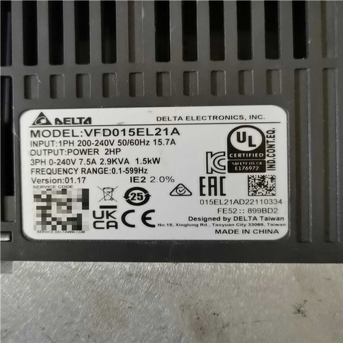 台达变频器VFD015E21A  /  EL21A（1.5K（憨憨电子）