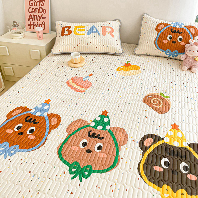 乳胶冰丝凉席三件套夏天可机洗2025学生宿舍床单人儿童空调软席子