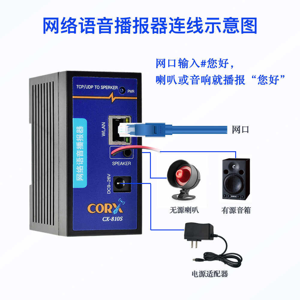tts文字转语音播报控制模块rtu485tcpip网口驾校语音提示声音喇叭