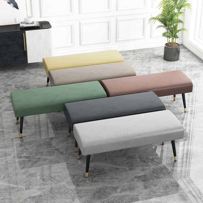 换鞋凳科技布轻奢长条凳家用门口穿鞋沙发凳服装店长方形脚踏