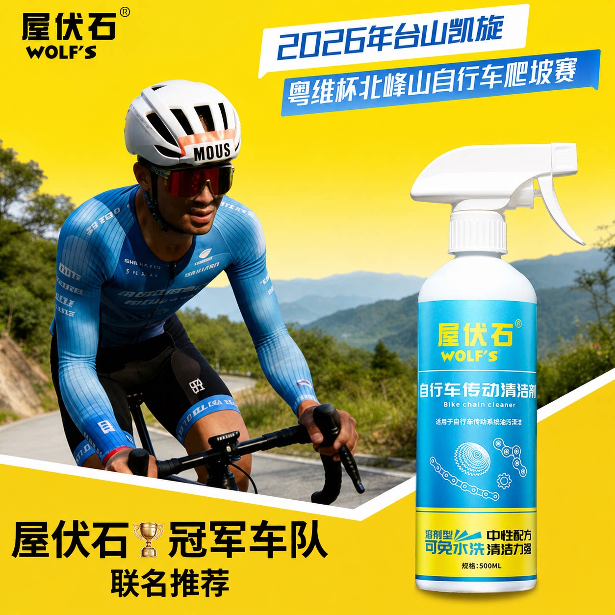 wolf 's 屋伏石自行车链条飞轮清洗剂山地传动清洗公路车身清洗剂