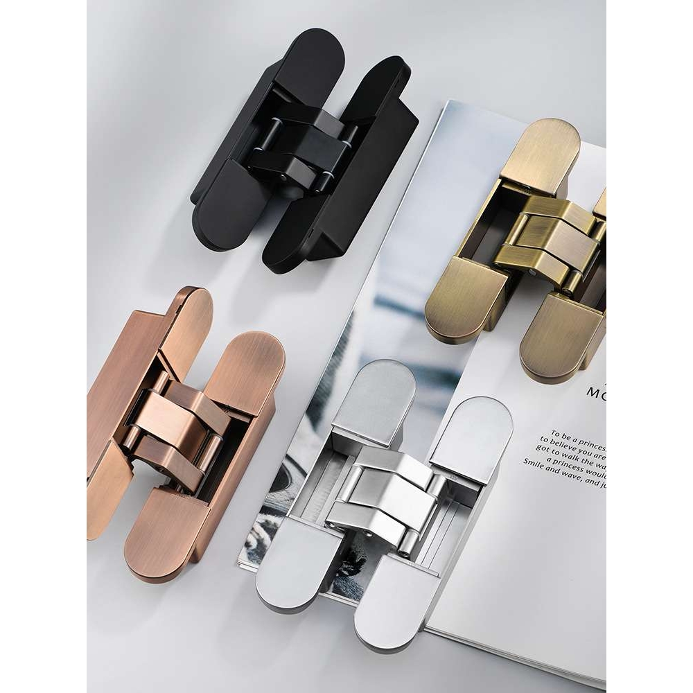 Ahandle隐形门合页五金折叠门木门暗门180°三维可调暗藏十字铰链