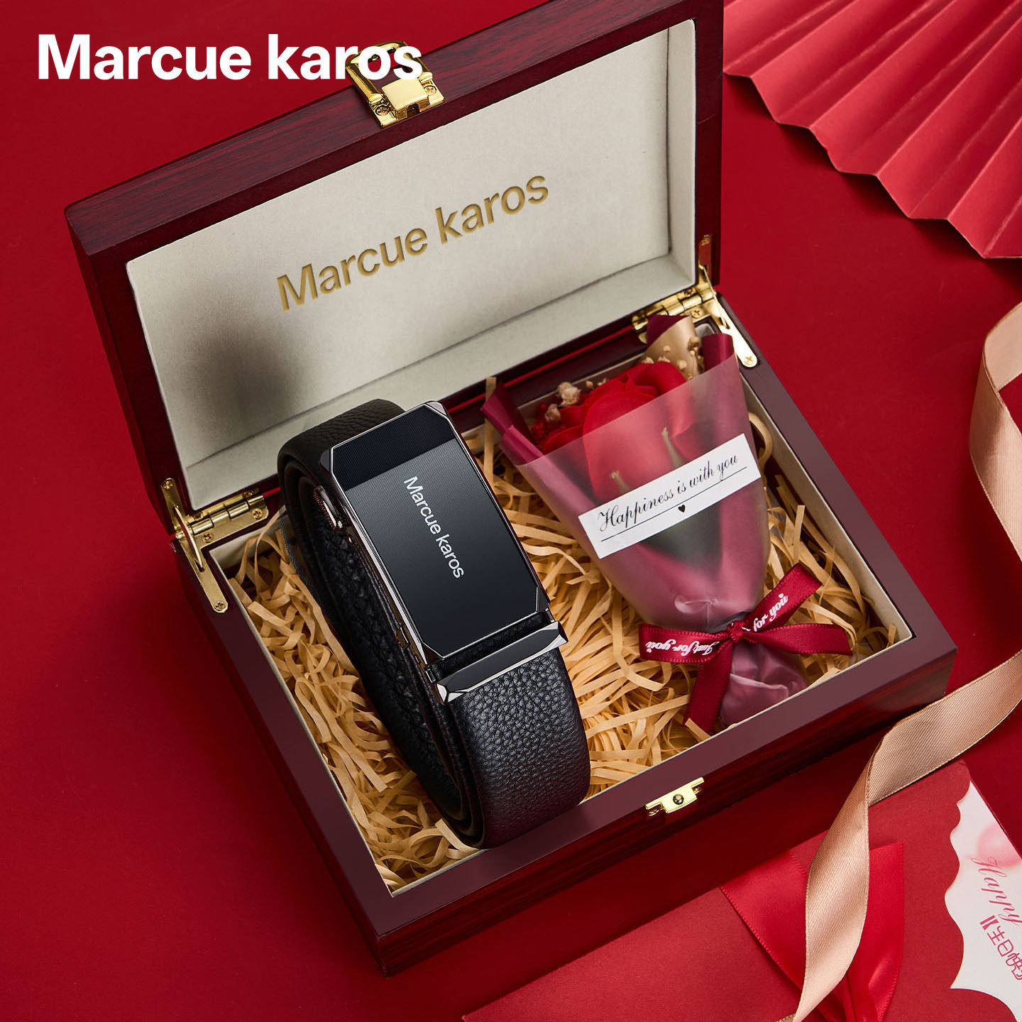 正品Marcue Karos皮带男款真皮男士牛仔裤腰带2026新款送男友礼物