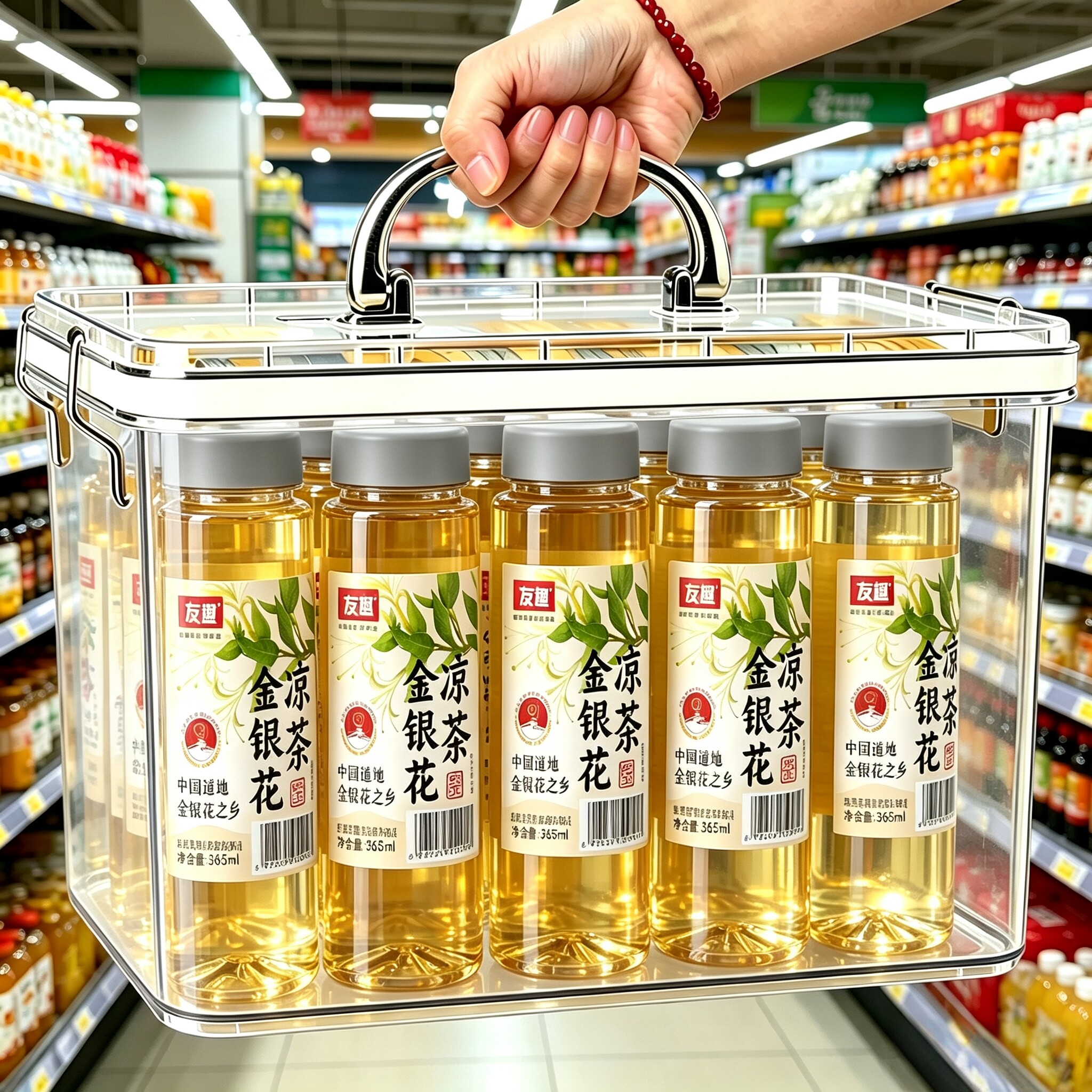 【买一送一】金银花凉茶饮料整箱24瓶*365ml夏日清爽解渴解腻茶饮