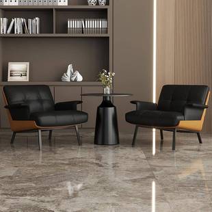 DAIKI休闲设计师扶手单人沙发酒店会所医美展厅洽谈接待桌椅组合