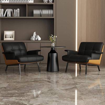 DAIKI休闲设计师扶手单人沙发酒店会所医美展厅洽谈接待桌椅组合