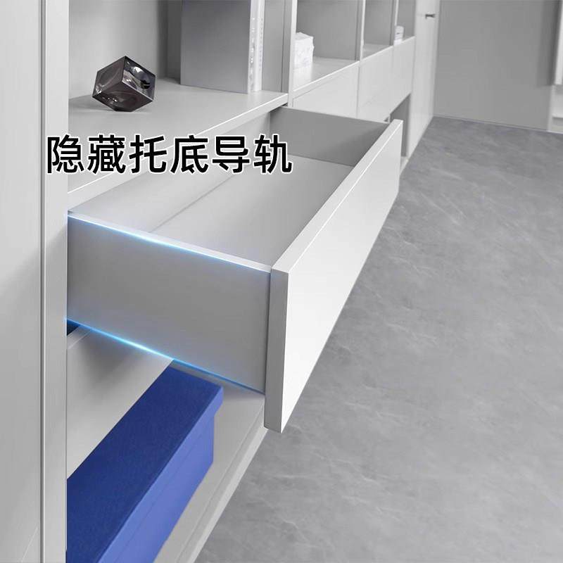 DTC东泰三节托 托底轨全拉出滑轨道隐藏式阻尼缓冲抽屉导轨ss80ss