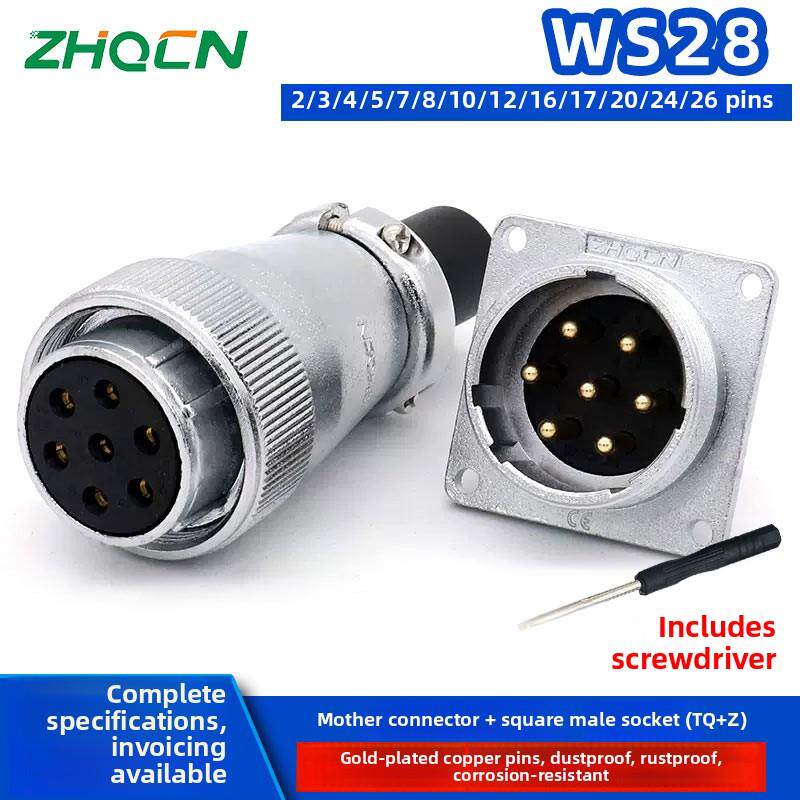 航空插头Ws28 -2芯-3-4-5-8-7-10-12-16-17- 20p24针35孔Tq/Z方形