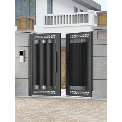 铁艺庭院大门铝合金别墅双门社区户外不锈钢电动铝艺门乡村院门