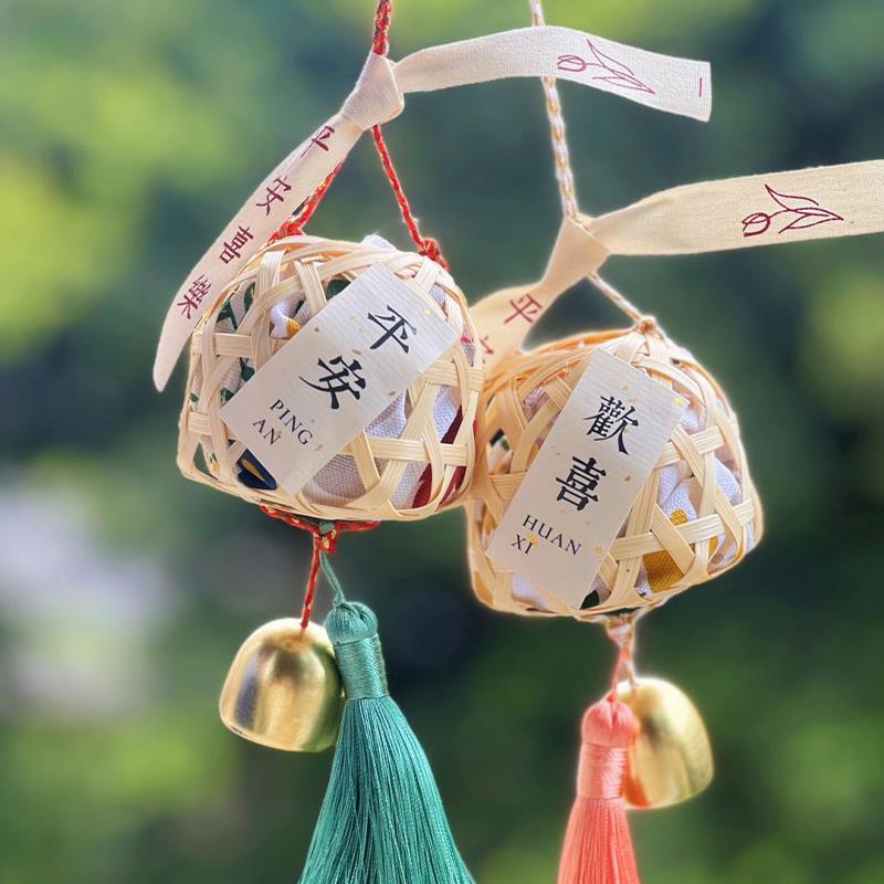 非遗手工竹编香囊diy材料包重阳节桂花茱萸香包香袋香薰挂件挂饰