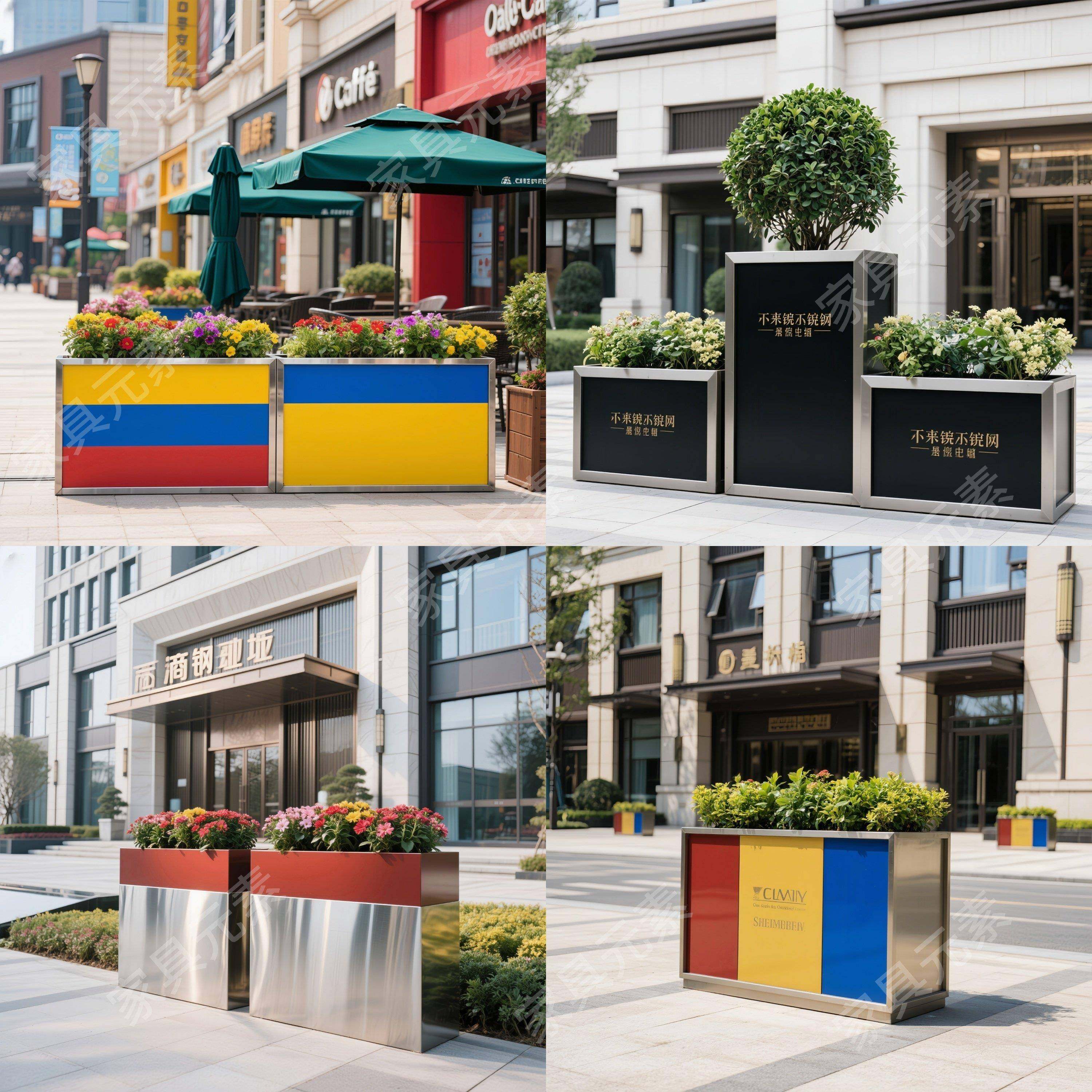 户外不锈钢花箱商业街售楼部金属花坛市政道路花槽种植箱咖啡厅,商业/办公家具,花坛/花箱,淘宝优惠券,粉丝福利购,淘宝优惠卷