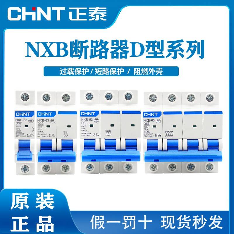 正泰D型空气开关断路器NXB63家用保护器空开100A安昆仑系列1P2P3P