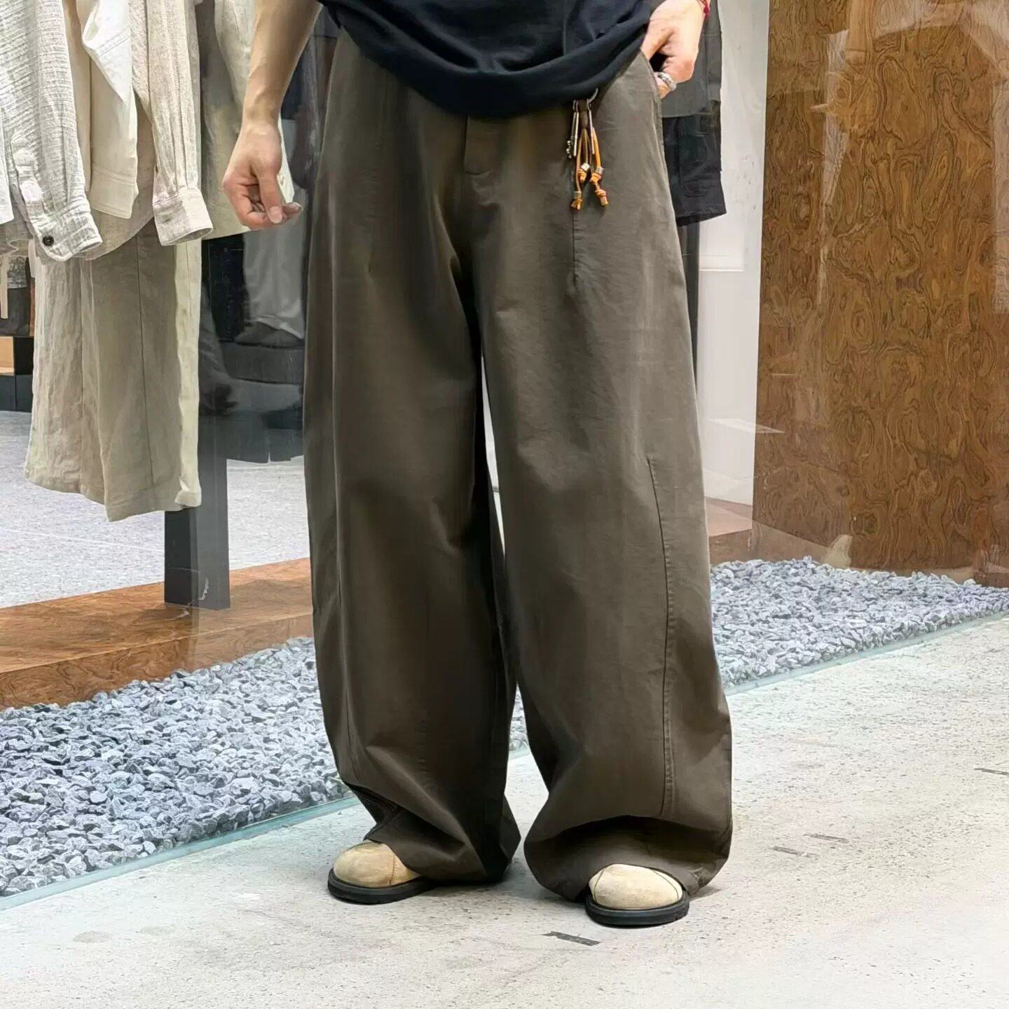 韩系潮牌纯色直筒男士休闲裤
