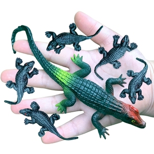 软胶仿真鳄鱼大小号短吻鳄过家家儿童认知玩具塑胶爬行假动物模型