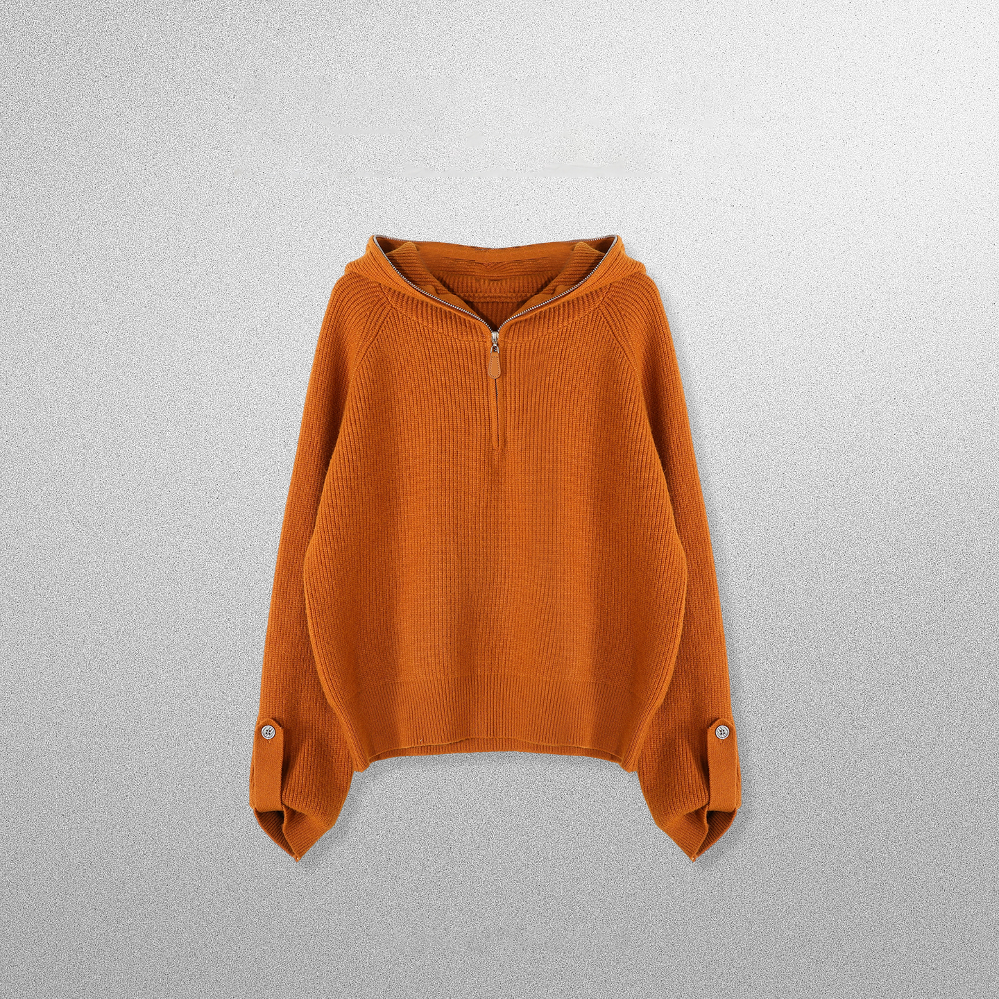 【金金宠粉】韩系佰搭半拉链安迪绒连帽毛衣