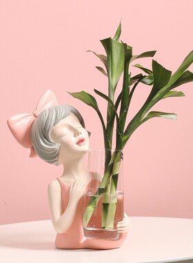 花瓶2021新款客厅插花水培酒柜现代G简约风小众艺术摆件家居装饰