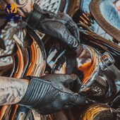 怪兽公园摩托车j手套触屏复古哈雷羊皮全指机车手套男女骑士装 备