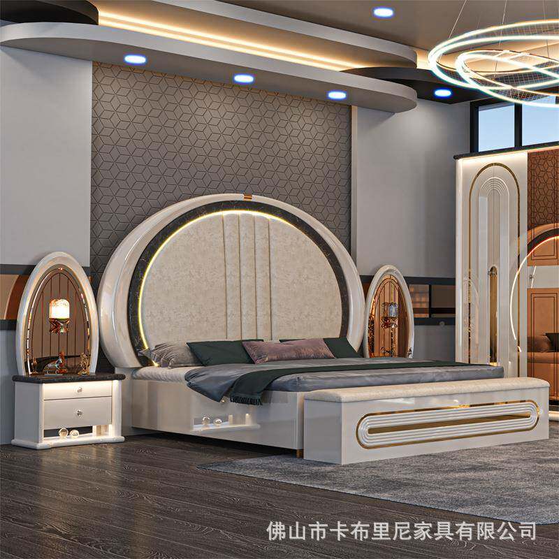 土耳其8865#风格成套式卧套装家具现代华家用室双人豪床组合6件板