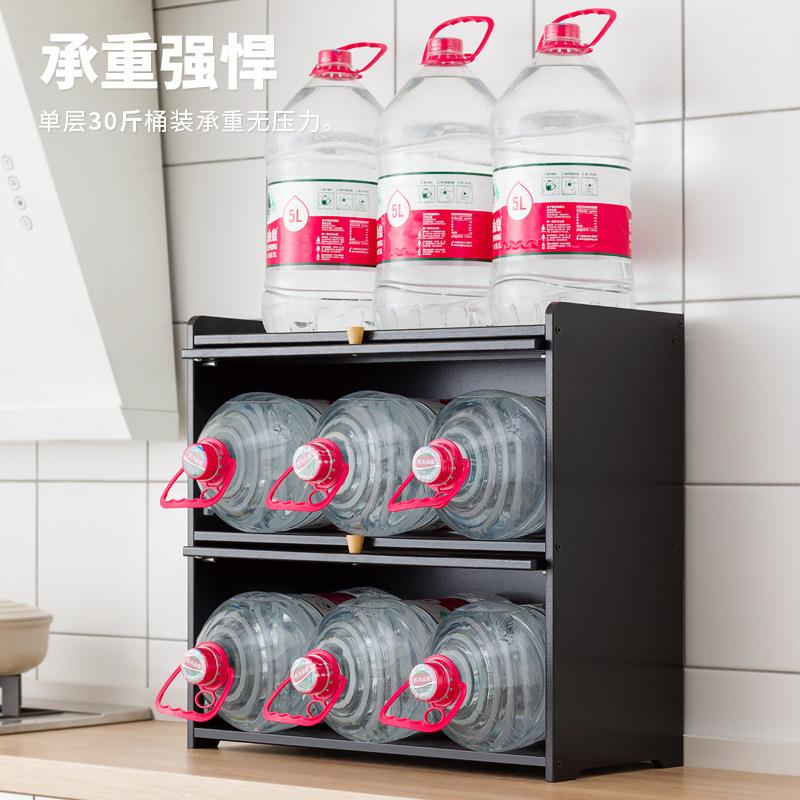 厨房物料架柜式调碗碟收纳餐储物606黑色柜子台面碗柜家用具碗筷
