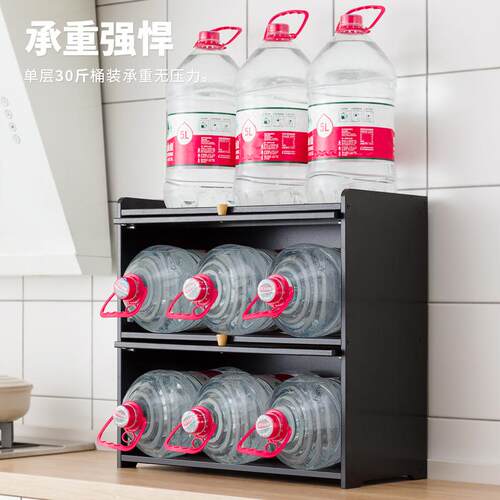 厨房物料架柜式调碗碟收纳餐储物606黑色柜子台面碗柜家用具碗筷