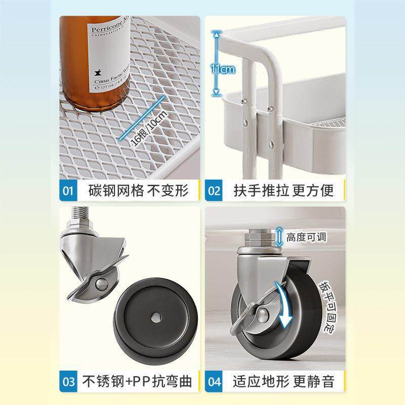 佳帮书手动书小推车移收纳客厅厨房办架公室落OJL地带轮置物架简